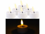 Six bougies chauffe-plat LED Britesta blanches à flamme vacillante dont une allumée dans la pénombre