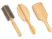 3 brosses à cheveux en bambou : ronde, plate et ovale