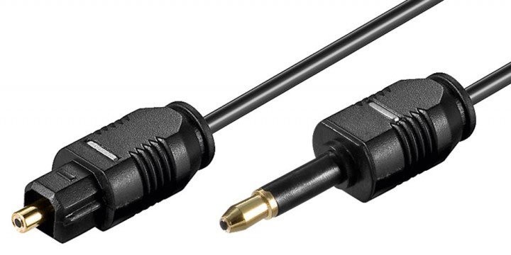 Noir Fibre OPTIQUE Câble Audio TOSlink Prise vers optique Jack 3,5 Mm