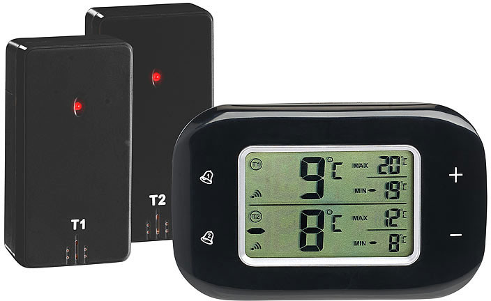 FY-12 Mini thermomètre numérique LCD hygromètre - NOIR réfrigérateur  congélateur testeur température humidité mètre avec fil de 1,5 mètre (avec  batterie)