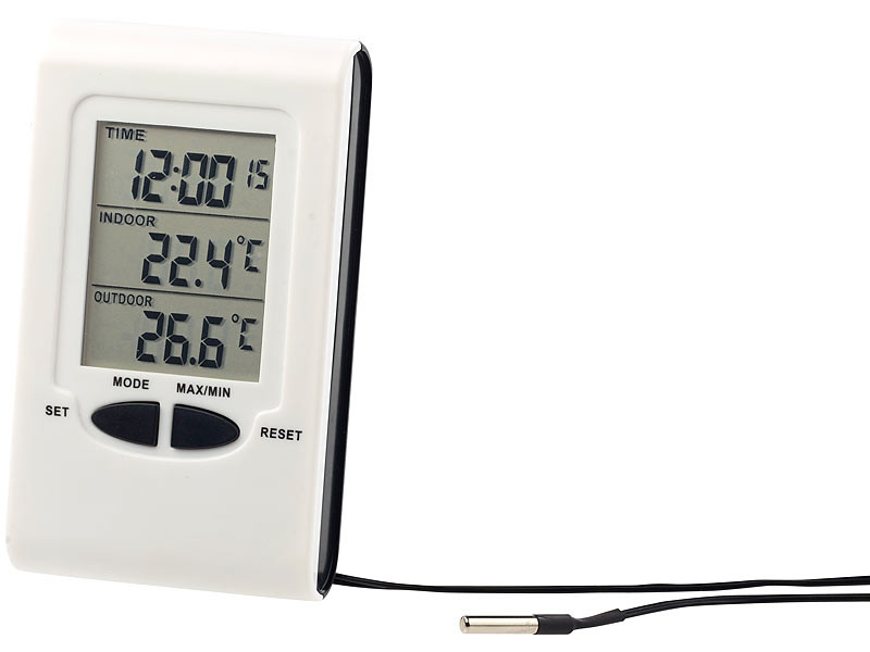Thermomètre digital LCD pour intérieur et extérieur