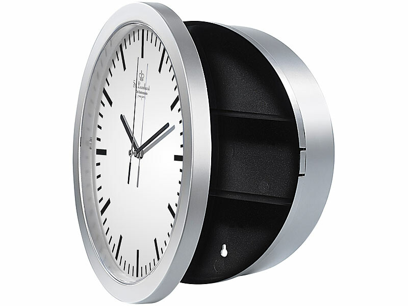 Horloge Murale Coffre-Fort Secret - Cachette Pour Argent, Bijoux, Objets De Valeur, Design Déco, 25x7 Cm