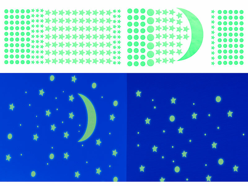 Stickers muraux phosphorescents Étoiles et Lune pour enfant