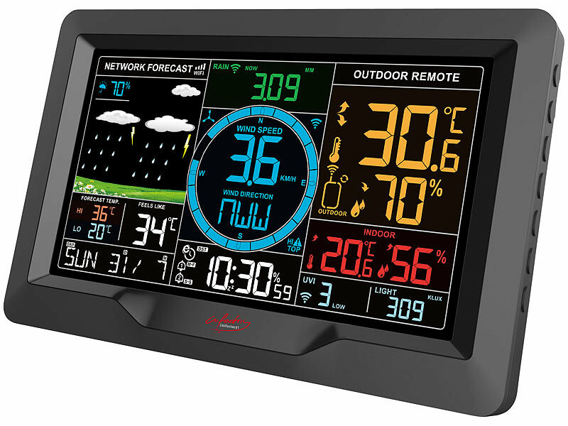 Station météo connectée avec grand écran couleur FWS-1200 avec station de  mesure