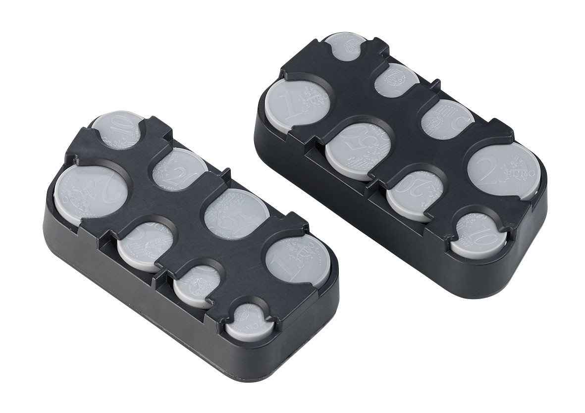 Organiseur à Pièces Euros Pour Voiture – 8 Compartiments (de 1 Cent à 2 Euros), Dimensions 10x5x2 Cm