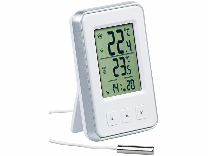 Thermomètre Intérieur et Extérieur, Thermomètre Connecté avec Capteur  Extérieure sans Fil, Thermomètre Hygrometre Numérique avec Grand
