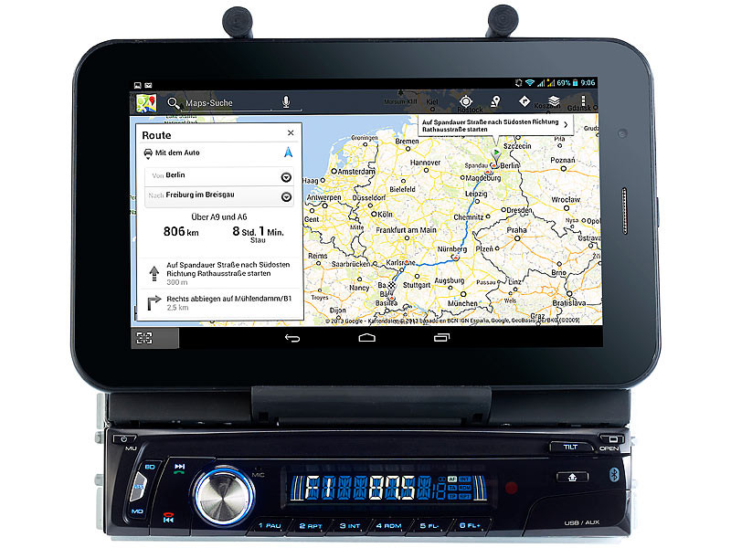 Autoradio Bluetooth, SD et USB avec support tablette 7' intégré, Audio  embarquée