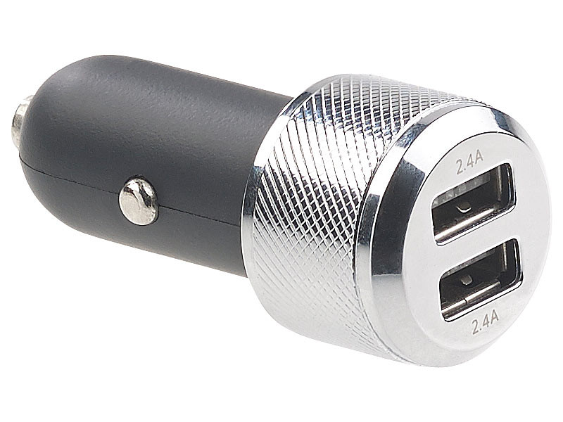 Mini chargeur allume-cigare Rapide 2A double sortie avec cable