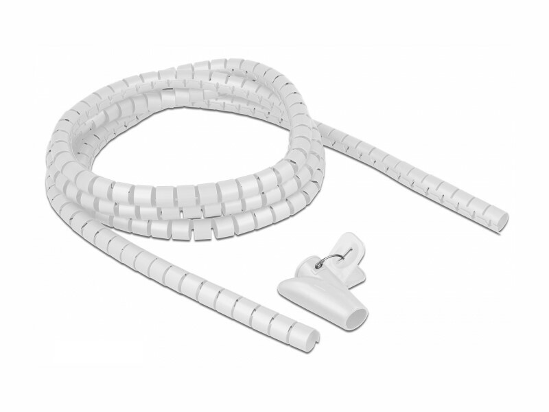 Gaine en spirale pour câble Ø 15 mm 2,5 m blanc, Accessoires pour câbles