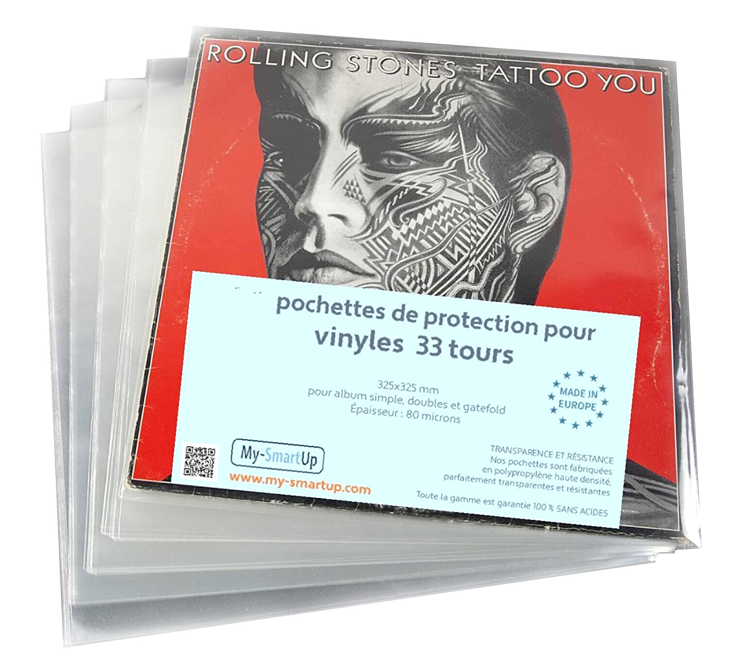 Pochette Vinyle 33 Tours | 50 pièces | Pochettes pour disques Vinyle 12 |  Très Transparent et Robuste | Protection optimale | Pochette en Vinyle 