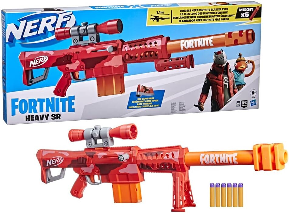 Blaster Nerf le plus long Fortnite modèle Heavy SR, Nerf et jeux de tir