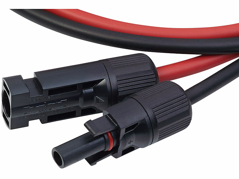2 câbles compatibles MC4 1 m pour panneau solaire, Câbles pour panneaux et  batteries
