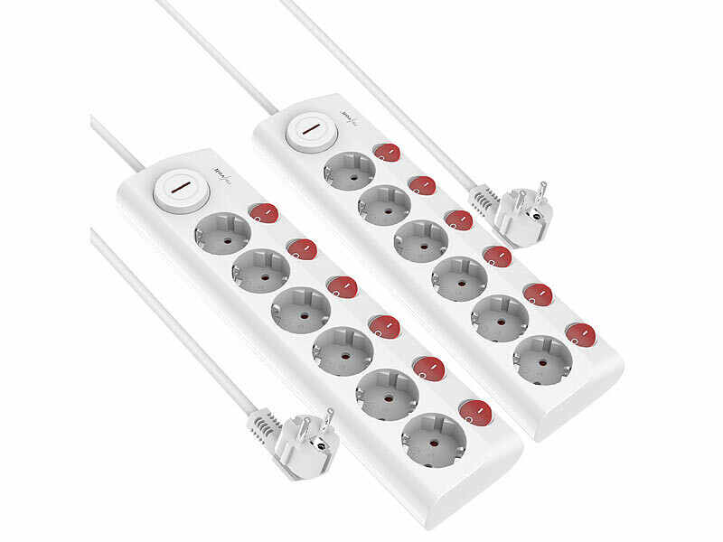 2 multiprises 6 prises avec interrupteurs | Multiprises | Pearl.be