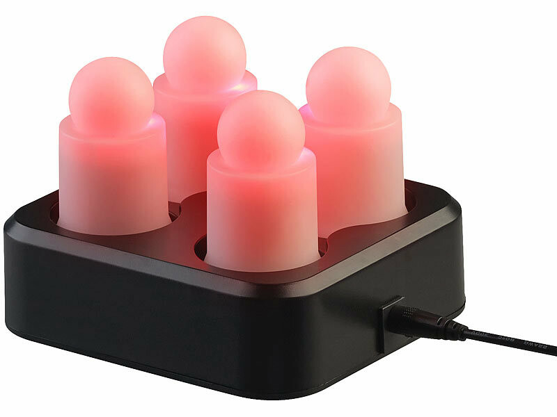 4 bougies LED RVBB connectées étanches rechargeables LEDK-4