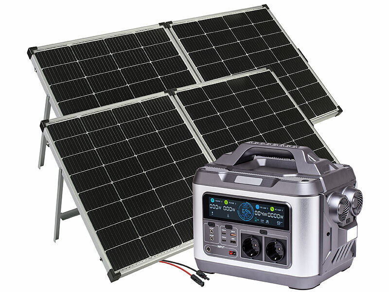 Batterie HSG-1120 avec 2 panneaux solaires et câble, Batteries nomades