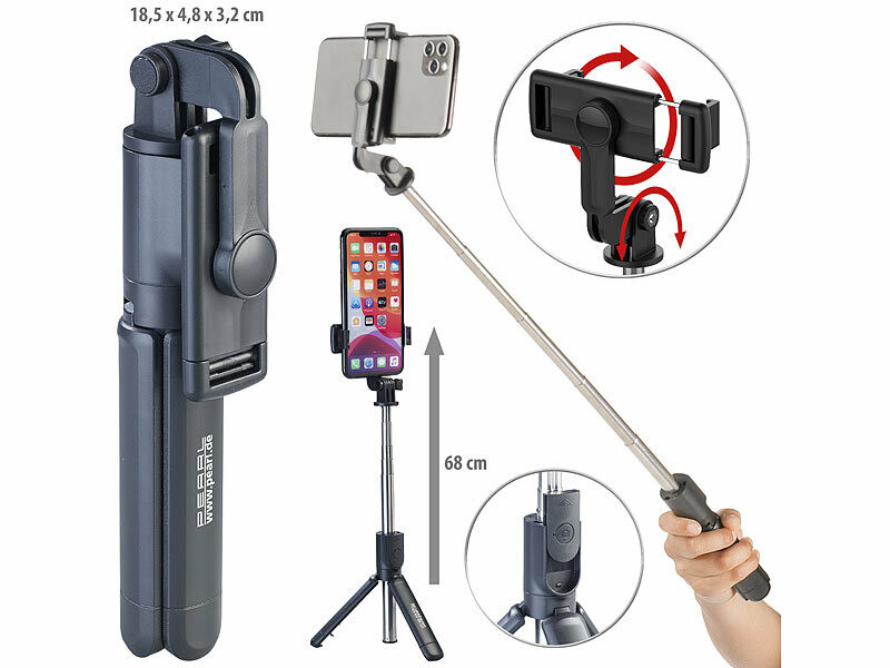Akashi Perche selfie télescopique Bluetooth - Accessoires photo