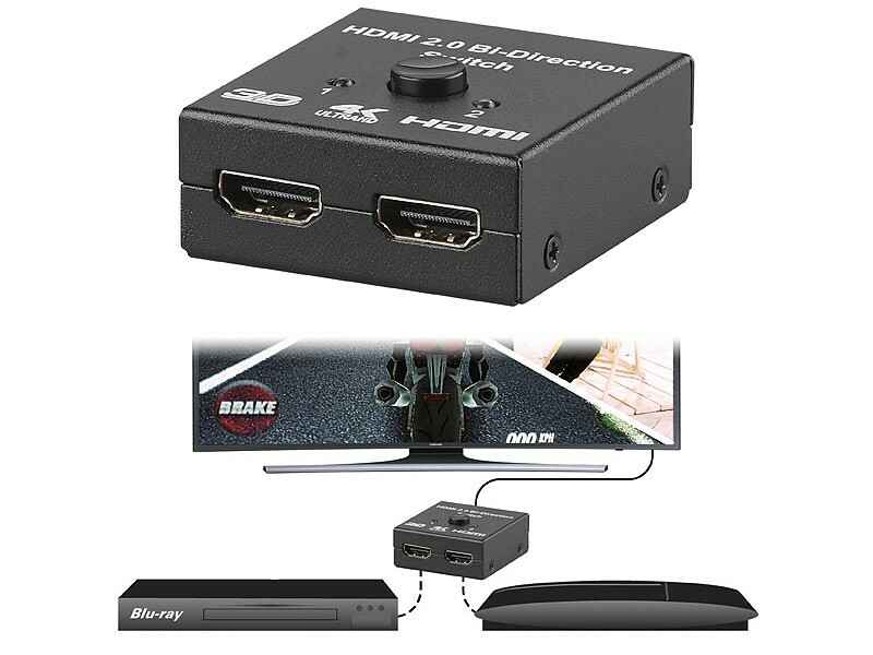 Commutateur HDMI-A 2x1 pour deux périphériques d'entrée ou deux